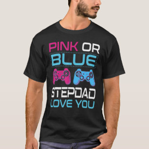T-shirt Homme Rose Ou Bleu Genre Révéler Vidéo Jeu Stepdad