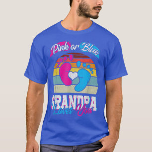 T-shirt Homme Rose Ou Bleu Grand-Père Vous Aime Révéler Le