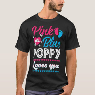 T-shirt Homme Rose Ou Bleu Poppy Vous Aime Genre Révéler B