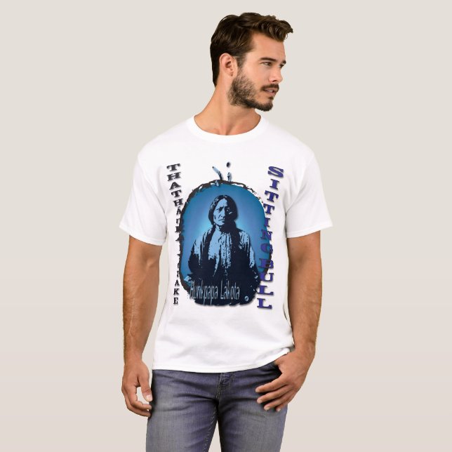 T-shirt Homme saint de Taureau de séance Hunkpapa Lakota (Devant entier)