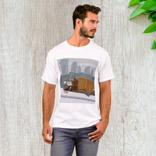 T-shirt Homme sans abri tenant un panneau d'aide Pauvreté