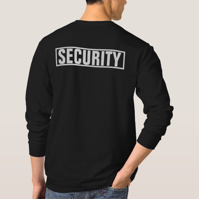 T-shirt Homme Sécurité Impression Double Face Noir Et Blan (Dos)