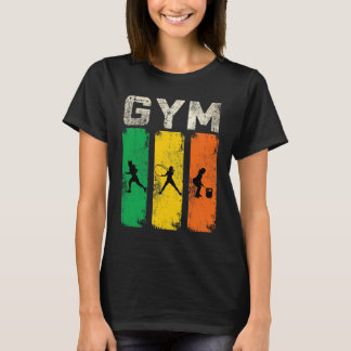 T-Shirt Homme Silhouette Fitness Gym Rétro