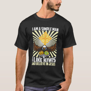T-shirt Homme Simple Comme Kiwi Et Croire En Jésus Chr
