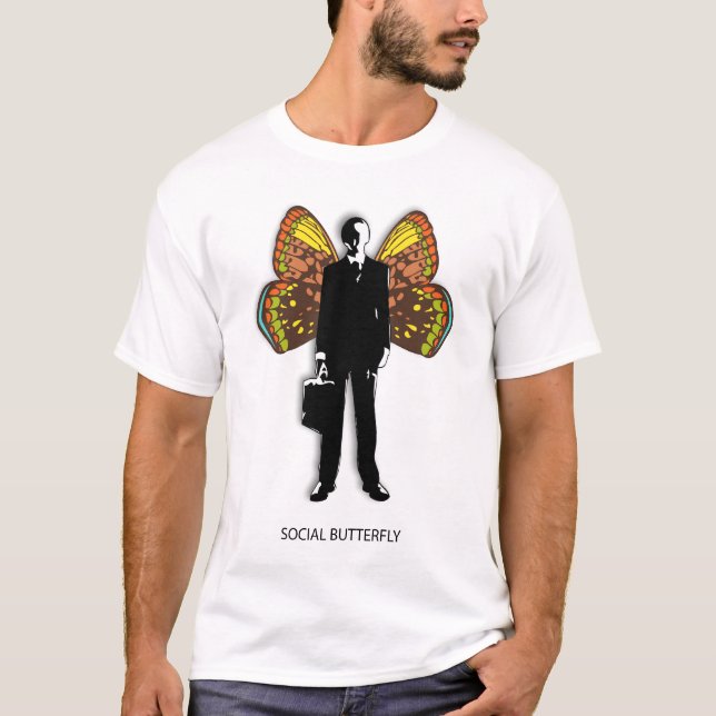 T-shirt Homme social de papillon (Devant)