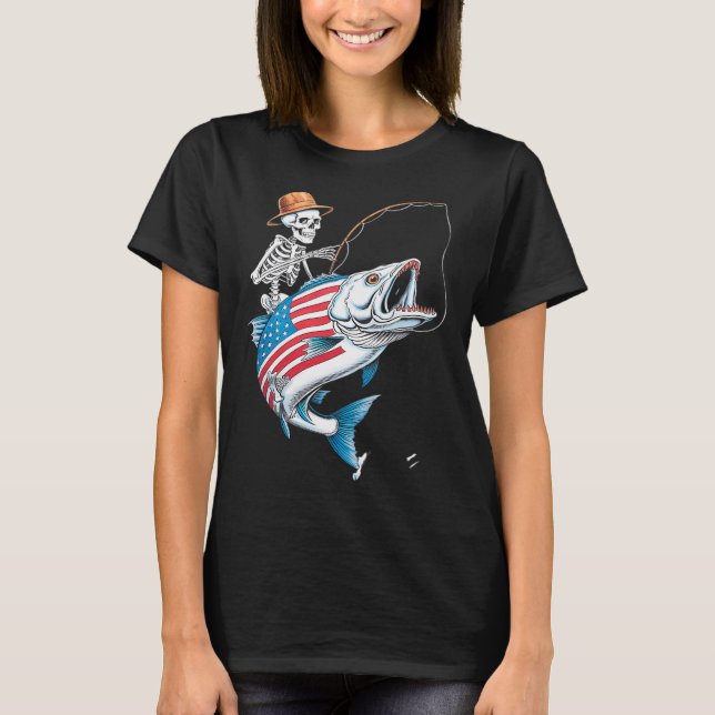 T-shirt homme squelette pêchant (Devant)