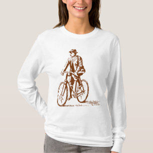 T-shirt Homme sur un vélo - brun de noix