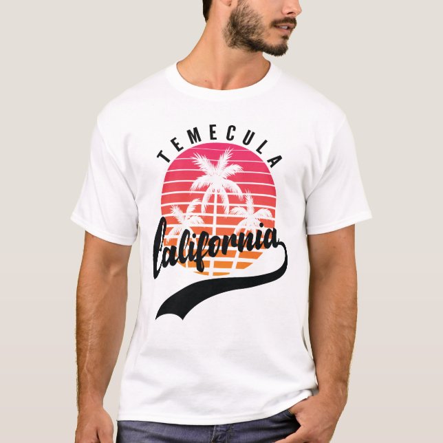 T-shirt homme Temecula, Californie Retro Sunset (Devant)