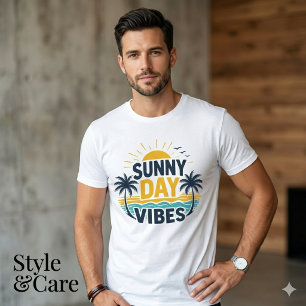 T-shirt homme tendance graphique jour ensoleillé l