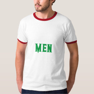 T-Shirt Homme Texte Vert Kelly Couleur Ringer