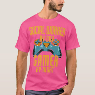 T-shirt Homme Travailleur Social Par Joueur De Jour Par Ni