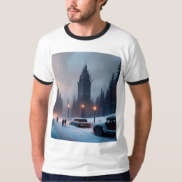 T-shirt Homme - Une ville d'hiver