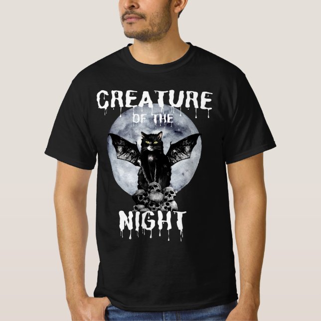 T-shirt Homme / Unisex Créature du chat de nuit (Devant)