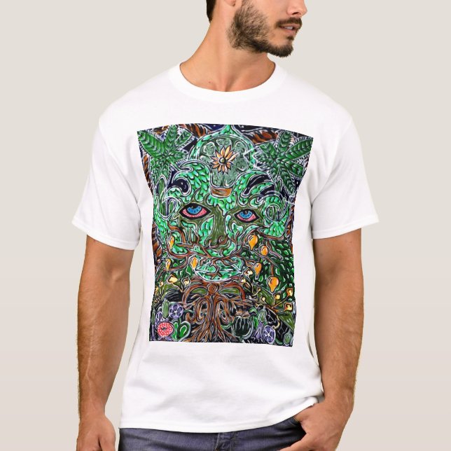 T-shirt homme vert psychédélique (Devant)