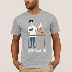 T-shirt Homme Vétérinaire Avec Animaux & Texte Personnalis
