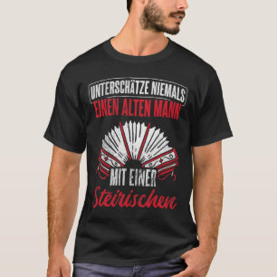 T-shirt Homme vieux avec Styrian Harmonica Accordion 1