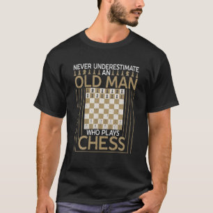 T-shirt Homme Vieux Qui Joue Aux Échecs - Dons Aux Échecs