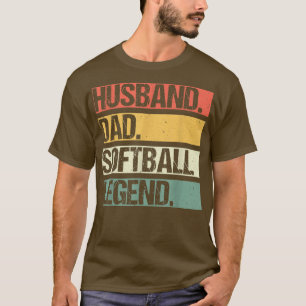 T-shirt Homme Vintage mari papa softball joueur Légende Fa