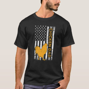 T-shirt Homme Vintage Rétro Drapeau Américain Poulet Papa 