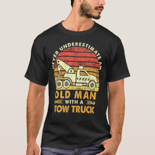 T-shirt Homme Vintage Retro Vieil Homme Avec Dépanneuse Ca