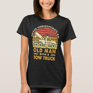 T-shirt Homme Vintage Retro Vieil Homme Avec Dépanneuse Ca