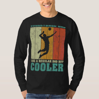 T-shirt Homme Vintage Retro Volleyball Papa Comme Un D Rég