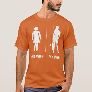 T-shirt Homme Votre Femme Ma Femme Pêche, Amusant Mari Gif