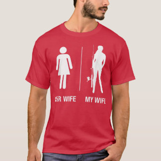 T-shirt Homme Votre Femme Ma Femme Pêche, Amusant Mari Gif