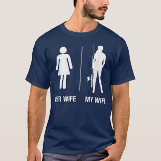 T-shirt Homme Votre Femme Ma Femme Pêche, Amusant Mari Gif