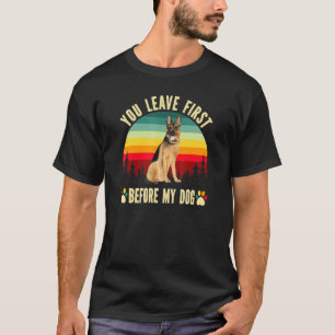 T-shirt Homme Vous Partez Avant Mon Chien Berger Allemand