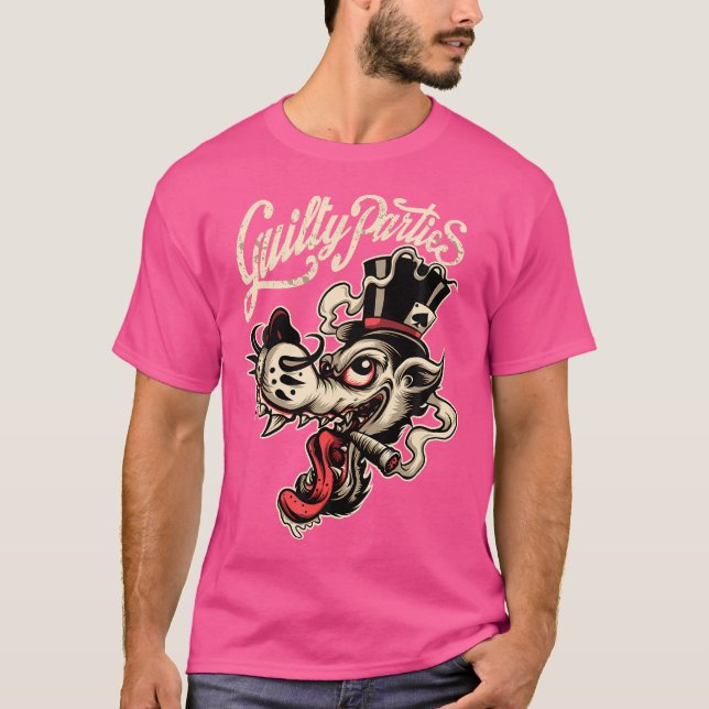 T-shirt Homme Wolf Rockabilly Greaser (Devant)