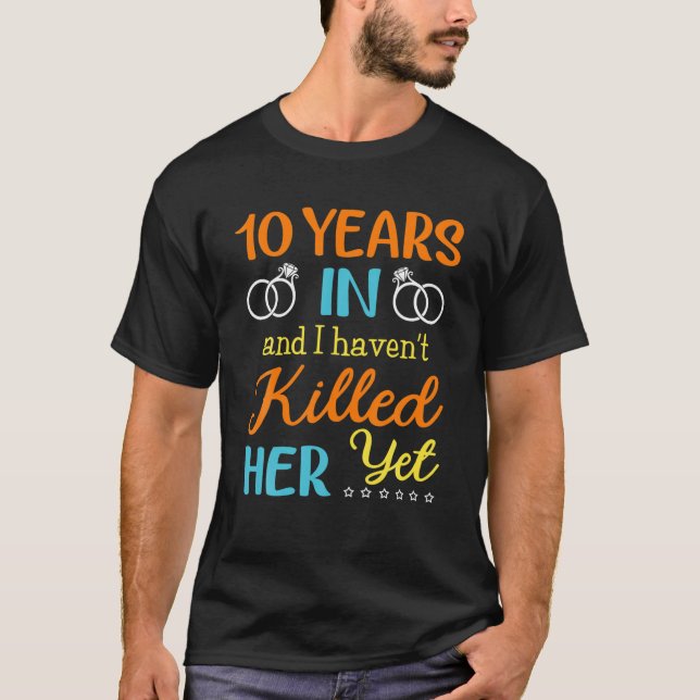 T-shirt Hommes 10E Anniversaire De Mariage Pour Lui - 10 A (Devant)