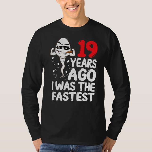 T-shirt Hommes 19e Anniversaire Gag Robe Il Y A 18 Ans J'É (Devant)