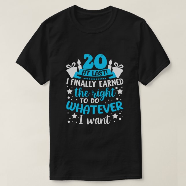 T-shirt Hommes 20e anniversaire citations cadeaux pour 20  (Design devant)