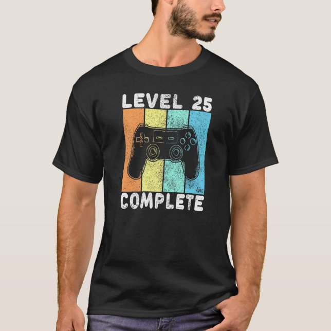 T-shirt Hommes 25e anniversaire Hommes Jeu Niveau 25 Compl (Devant)