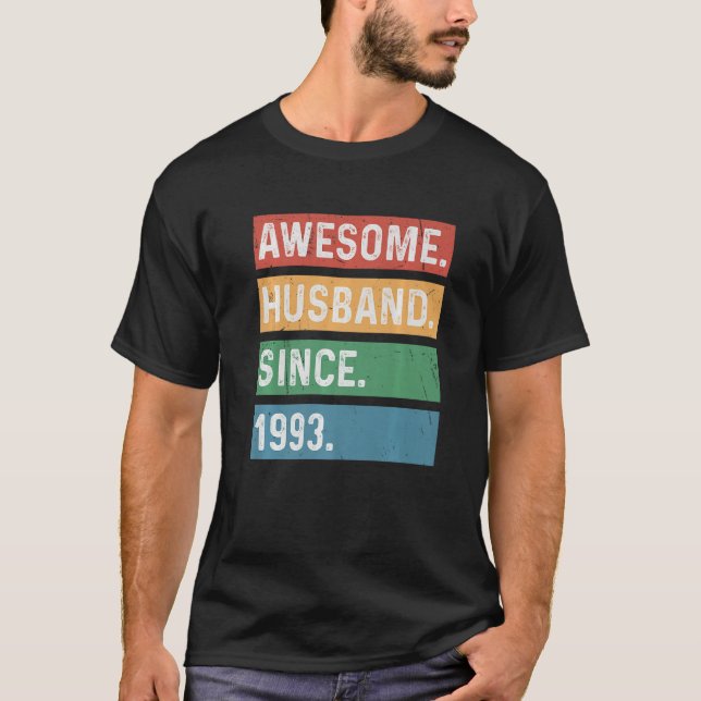 T-shirt Hommes 30e année Mariage Anniversaire - Awesome Hu (Devant)