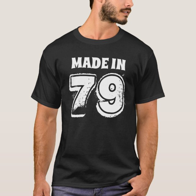 T-shirt Hommes 40e anniversaire Fabriqué en 79 Typographie (Devant)