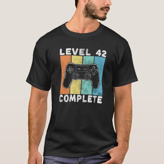 T-shirt Hommes 42E Anniversaire Hommes Jeu Niveau 42 Compl (Devant)