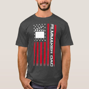 T-shirt Hommes 4 juillet US Drapeau cinéaste Papa Cadeau P