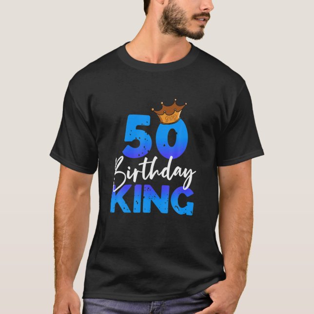T-shirt Hommes 50E Anniversaire Roi Cadeau De La Couronne  (Devant)
