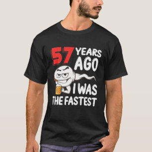 T-shirt Hommes 57E Anniversaire Sperm Gag. 57 Ans De Merve