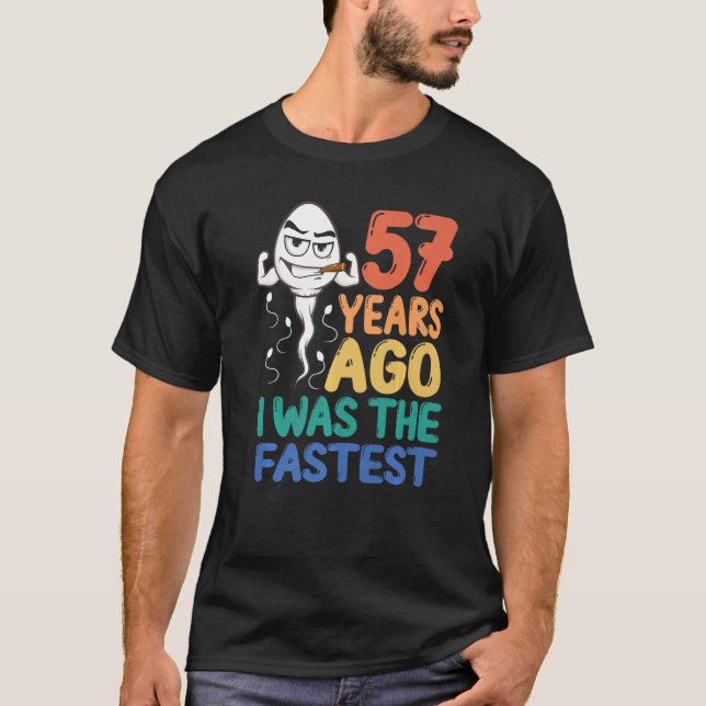 T-shirt Hommes 57ème Anniversaire Gag Robe Il Y A 57 Ans J (Devant)