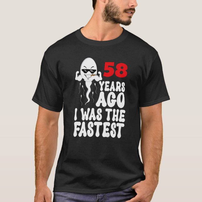 T-shirt Hommes 58e Anniversaire Gag robe Il ya 58 Ans J'Ét (Devant)