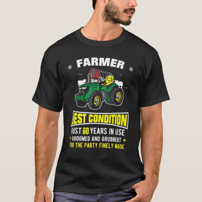 T-shirt Hommes 60e Anniversaire Homme Agriculteur Ou Joueu (Devant)