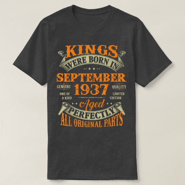 T-shirt Hommes 85e Anniversaire Cadeau Rois Né En Septembr (Design devant)