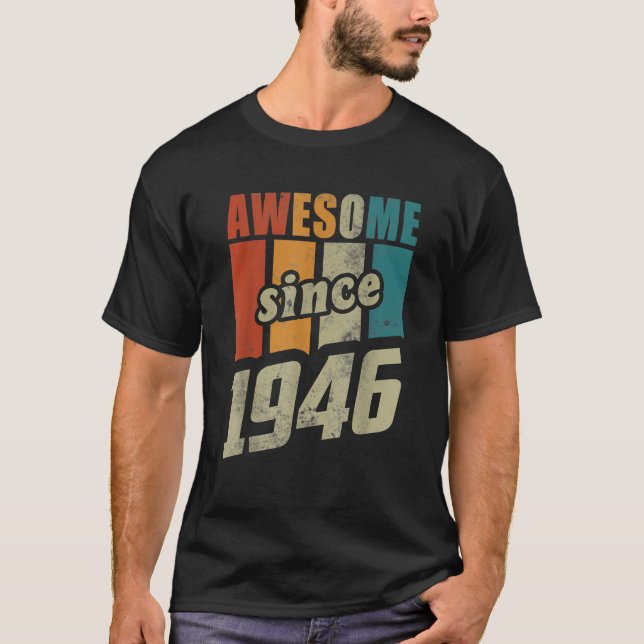 T-shirt Hommes actuels Rétro Femmes 80e 1946 Fabriqué en 1 (Devant)