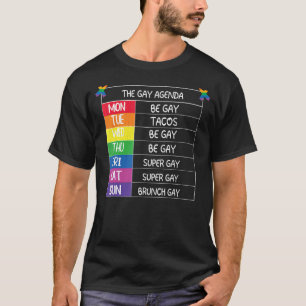 T-shirt Hommes Agenda Gay Lgbtq Pride Mois Supporter G