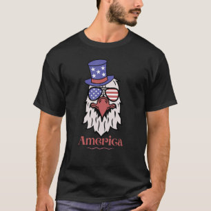 T-shirt Hommes Aigle Patriotique Usa Drapeau Américain 4 j