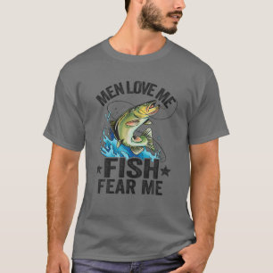 T-shirt Hommes Aime Moi Poisson Peur Moi Basse Pêcheuse Fe