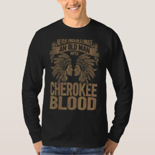T-shirt Hommes Amérindiens Un Vieux Homme Avec Du Sang Amé